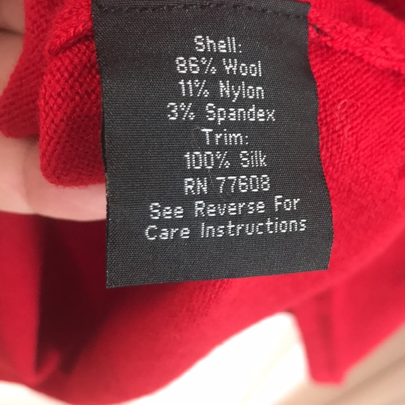 J Peterman Deep Red Satin Bow Sweater XXL - Picture 5 of 6